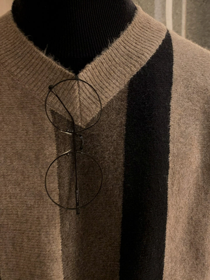 KC No. 407 Striped V-neck Sweater