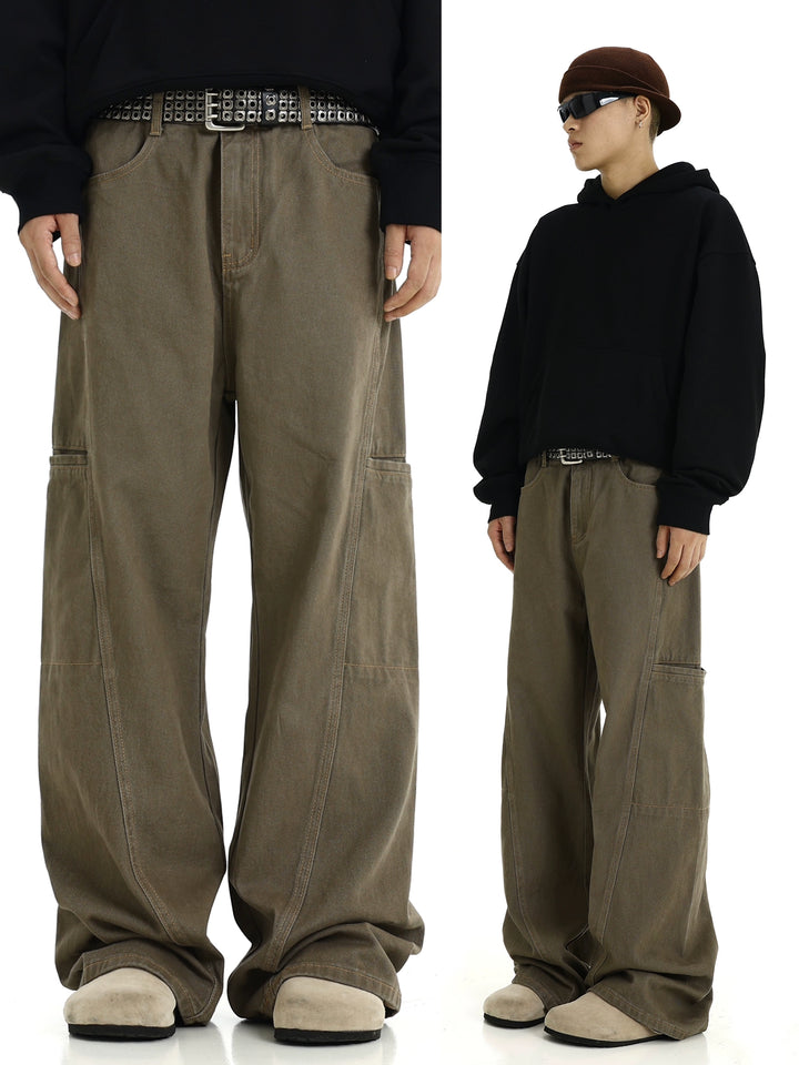 KC No. 522 Straight Patchwork Cargo Pants