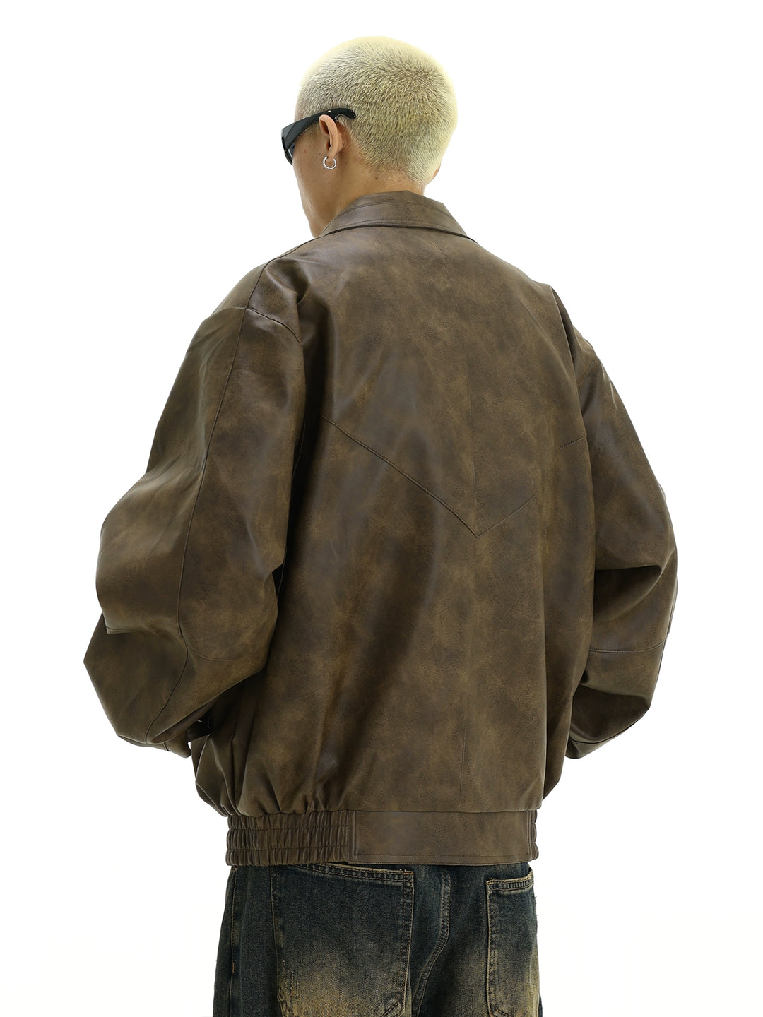 KC No. 501 Distressed Leather Jacket
