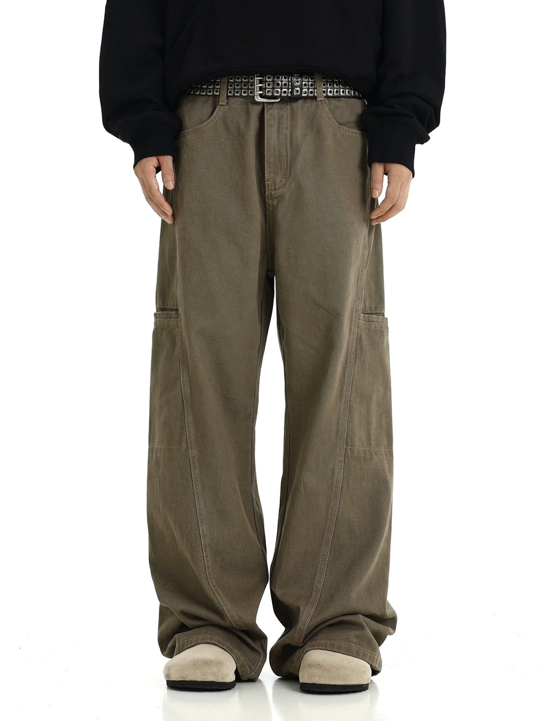 KC No. 522 Straight Patchwork Cargo Pants