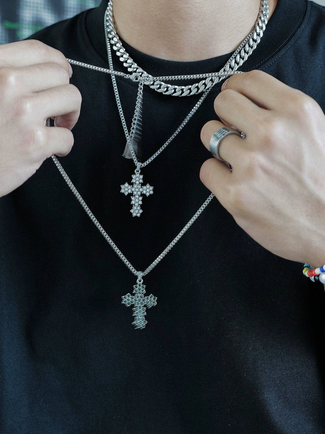 KC No. 624 Snowflake Cross Necklace