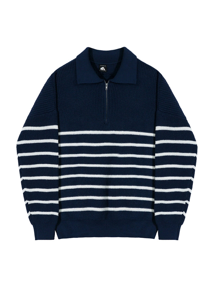 KC No. 432 Striped Collar Sweater