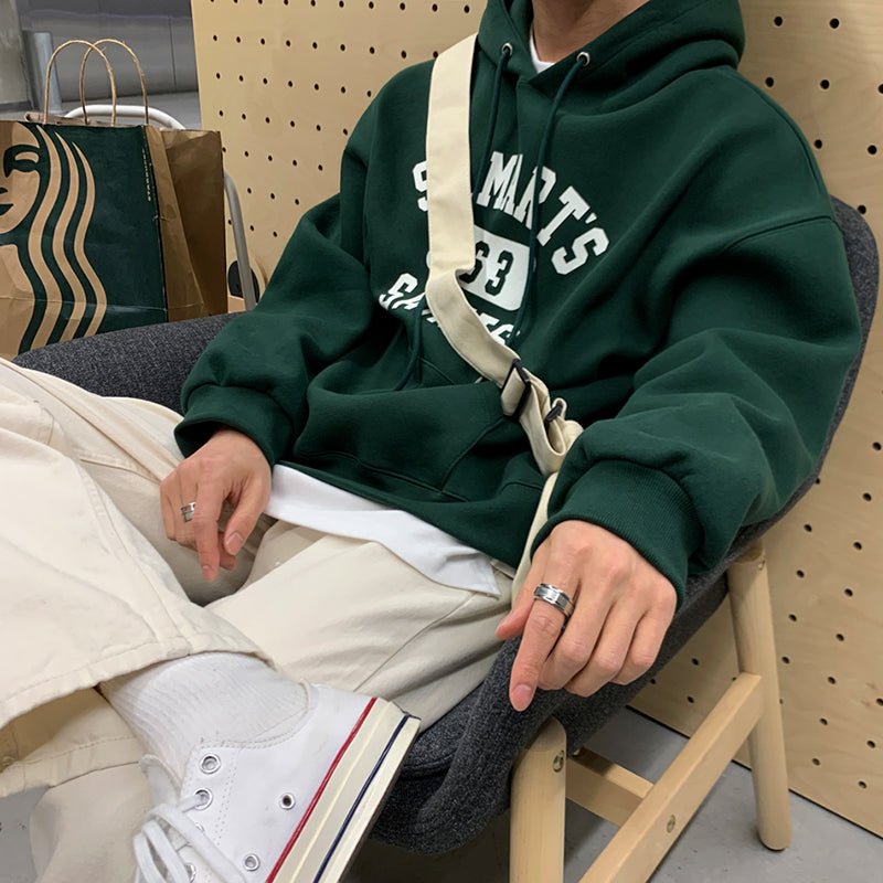 KC No. 152 GREEN LETTERED HOODIE |MO - KŌSEI COLLECTIVE コーセイコレクティブ|Korean Fashion|Japanese Fashion|Asian Fashion| Asian Jewelry